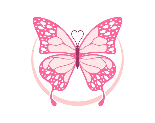 Flygande Skönhet Rosa Fjäril — Stock vektor