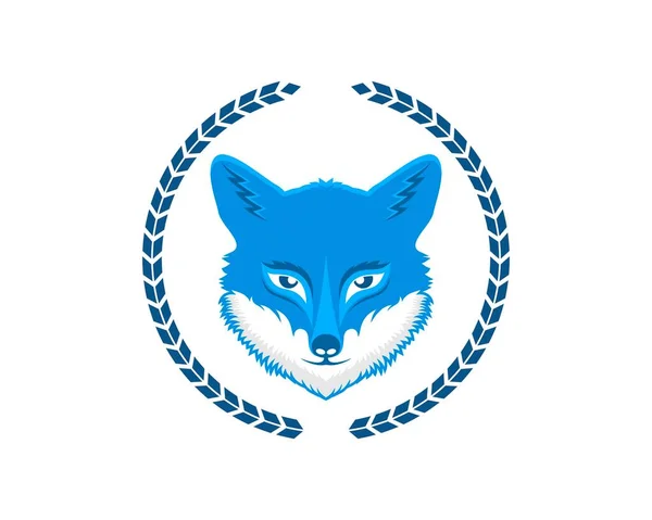 Circular Wheat Fox Head — Stock Vector