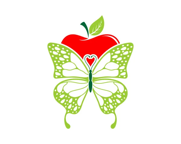 Mariposa Belleza Voladora Manzana — Vector de stock