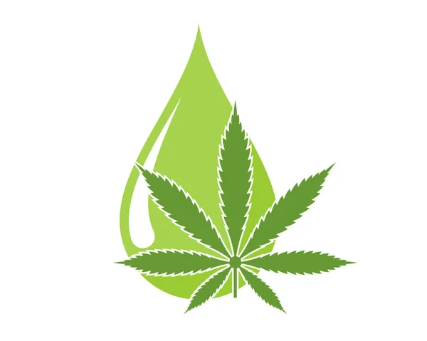 大麻油液滴のロゴ — ストックベクタ