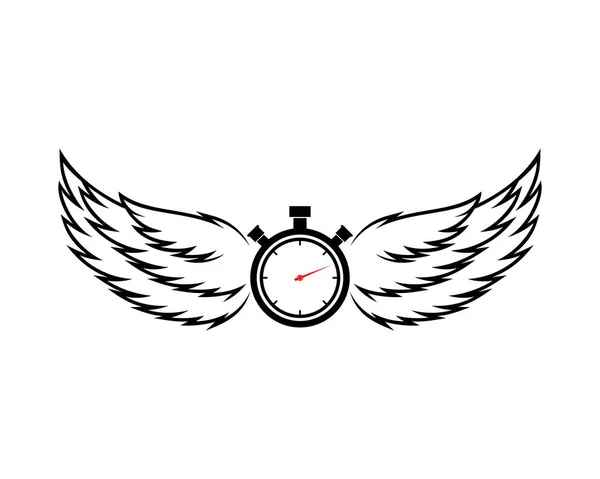 Timer Clock Wings — Stock Vector
