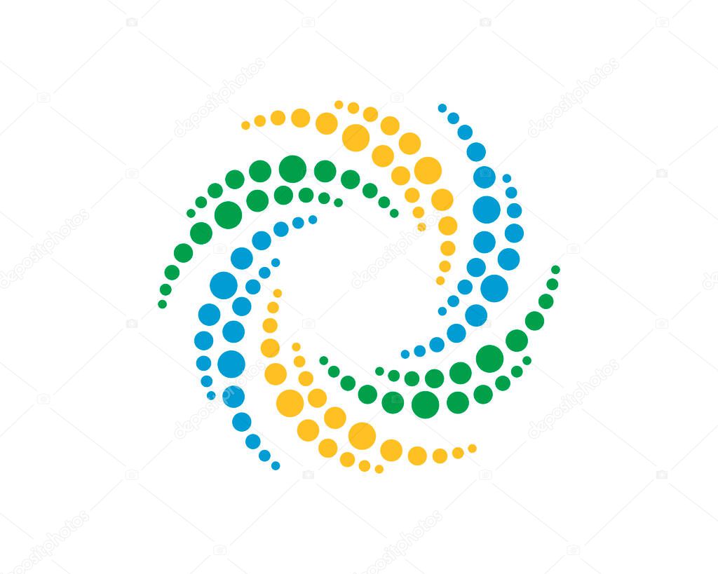Circular colorful dot vortex