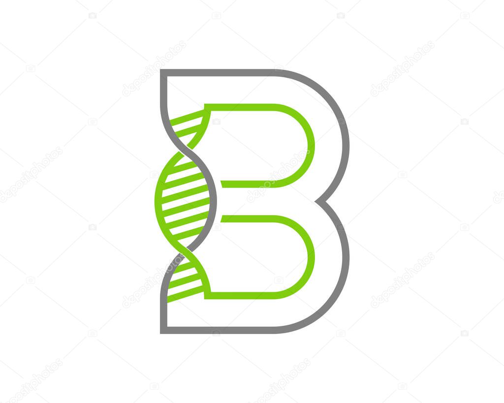 Combination B Letter with DNA helix