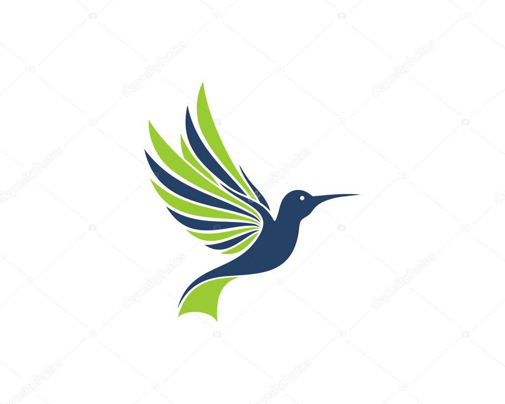 Luxury blue and green flying bird