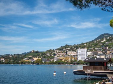 İsviçre, Montreux. Freddy Mercury festivali. Geneva Gölü, şehir resimleri, manzaralar..