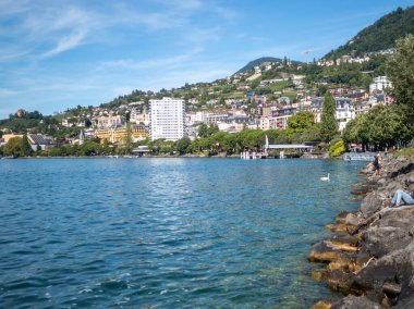 Cenevre Gölü, İsviçre - 16 Nisan, 202: Cenevre Gölü ve Cenevre Gölü