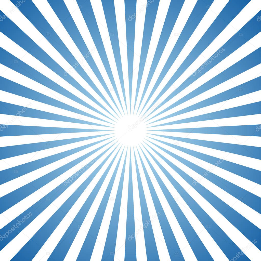 Blue abstract sun rays vector background