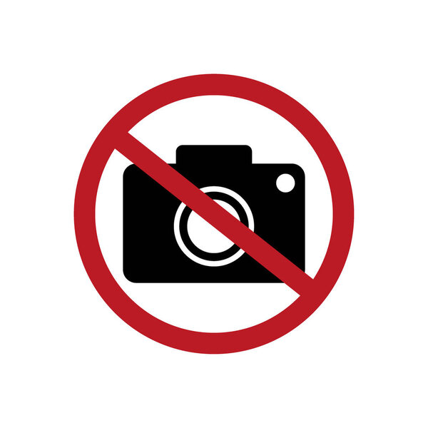 No photography. No camera vector sign icon