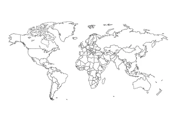 Vettore Mappe Del Mondo Contorno Della Mappa Del Mondo — Vettoriale Stock