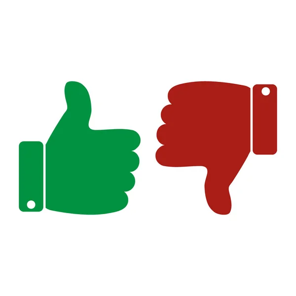 Thumbs up and thumbs down vector icon