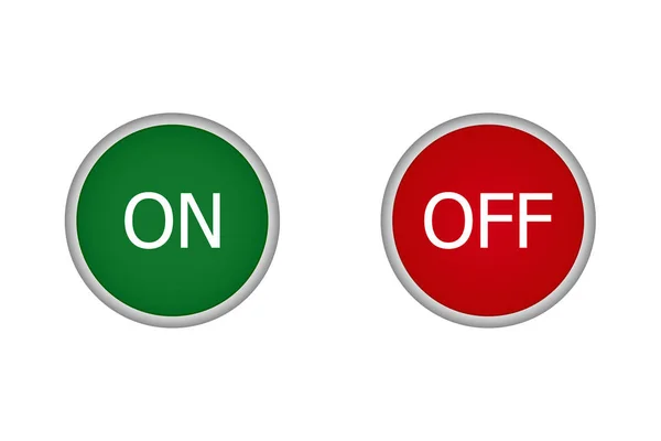 Botón Rojo Verde Botón Encendido Apagado — Archivo Imágenes Vectoriales