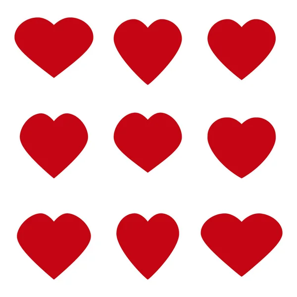 Heart Vector Icon Valentines Day Heart Symbol Set — 스톡 벡터