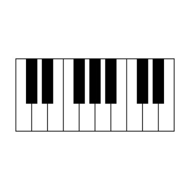 Piyano klavye simgesi. Piyano vektör simgesi. Synthesizer klavye