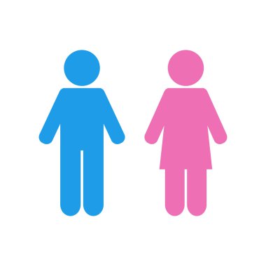 Adam, kadın vektör simgesi. Cinsiyet simgesi. İki kişi. İnsan grubu işareti