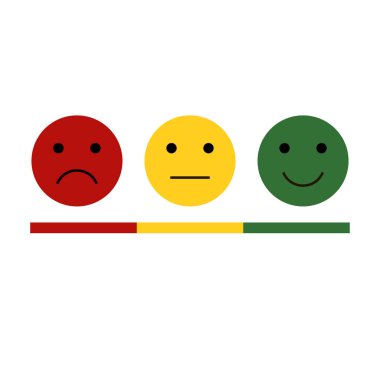 Geri bildirim ifade gülümseme. 3 emoji seti