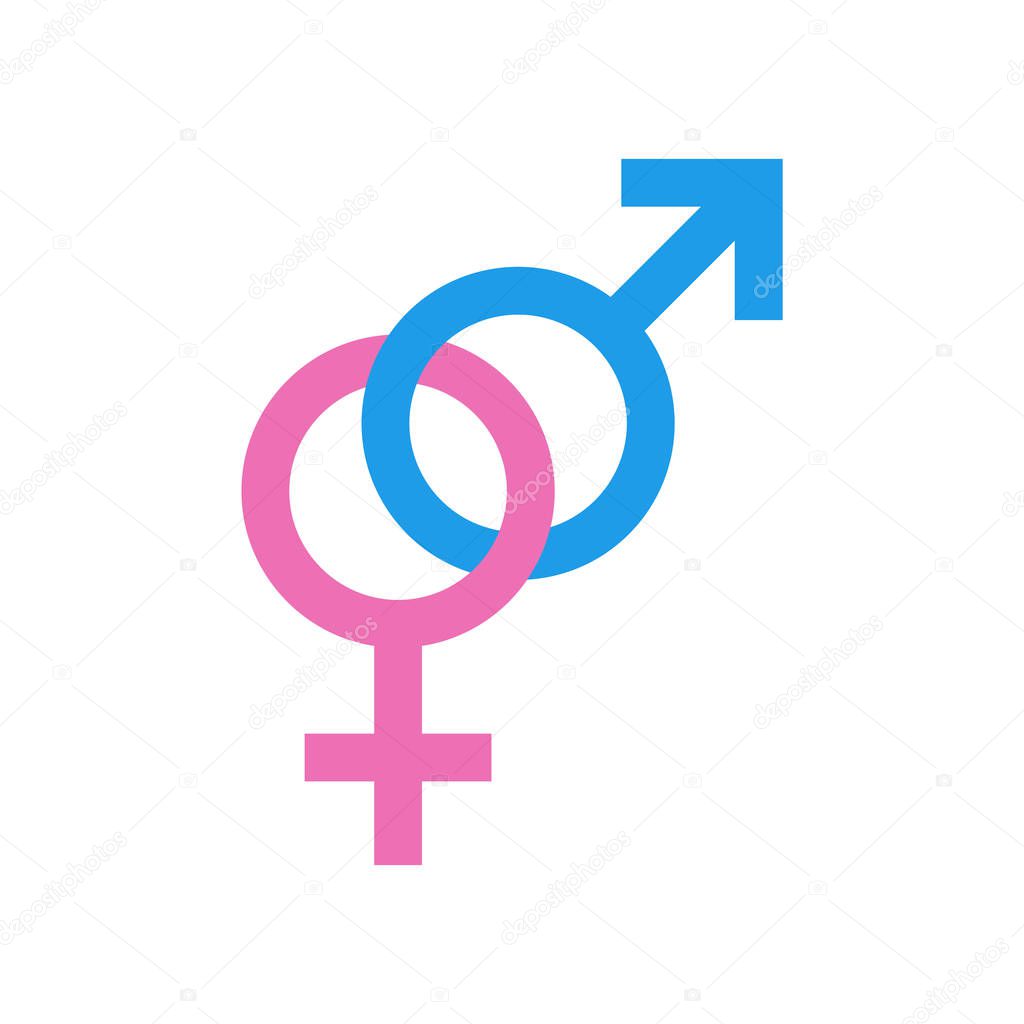 Gender icon. Male and female icon. Symbols of men and women. Vector Illustration