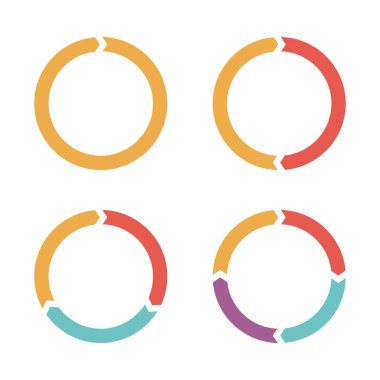 Vektör çember okları bilgisi. Vektör iş şablonu. Dairesel diyagram. İş konsepti