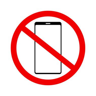 Telefon vektör simgesi yok. İçki yasağı akıllı telefonu. Vektör illüstrasyonu