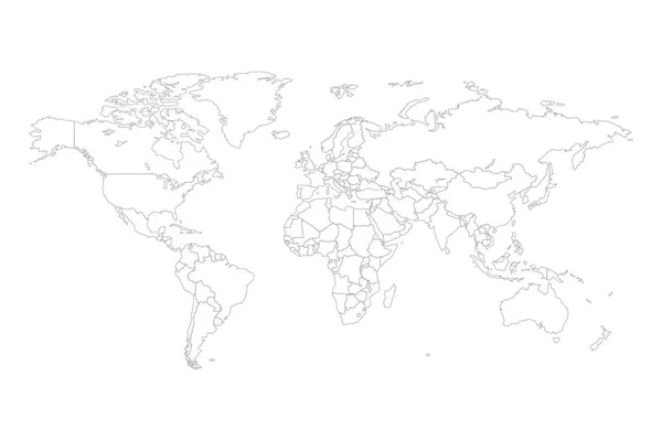 Vector Mapa Mundial Mapa Del Contorno Del Mundo — Vector de stock