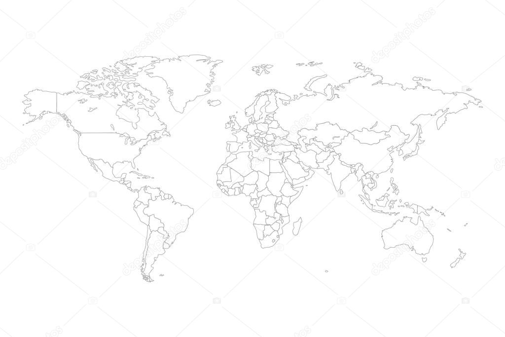 World map vector. Contour of world map