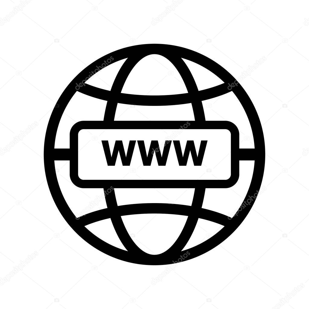 Globe vector icon. Web icon. Go to web sign. Internet access sign. Vector illustration