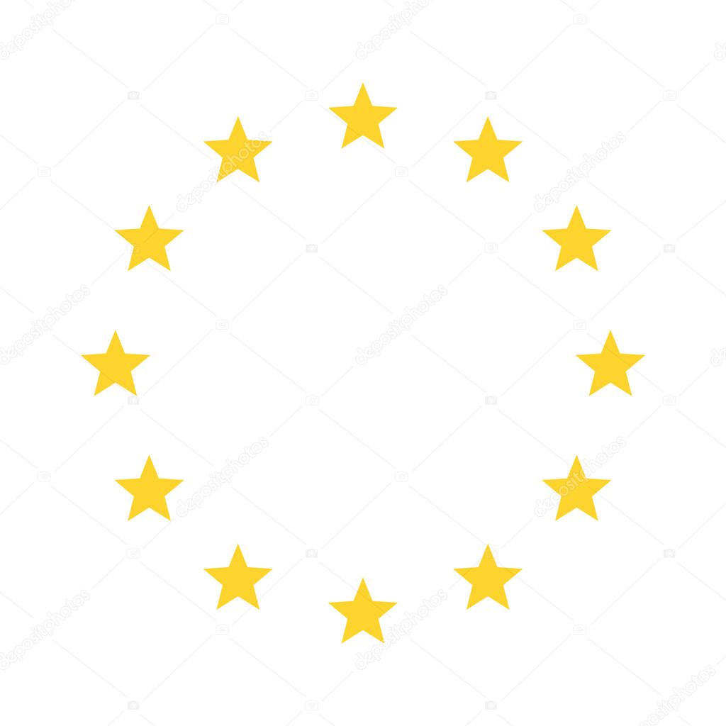 European Union stars. European Union flag. EU symbol. Stars in circle. Vector illustration
