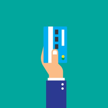 Kartı ödeme düz kutsal kişilerin resmi, vektör çizim 