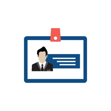 Çalışan Badget düz kutsal kişilerin resmi, vektör çizim 