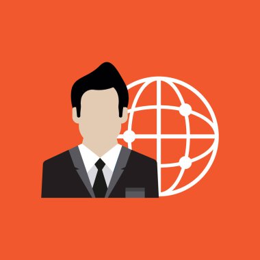 İş ağ düz kutsal kişilerin resmi, vektör çizim 