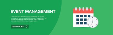 Olay Yönetimi Web afiş, vektör çizim 