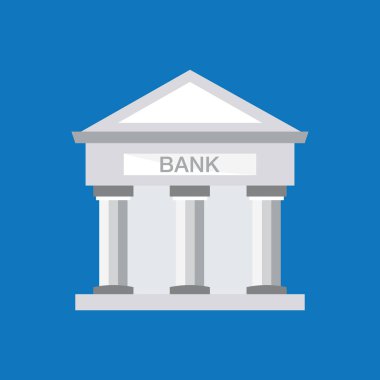 Banka düz simgesi, vektör illüstrasyonu 