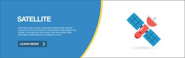 Uydu Web afiş, vektör çizim 