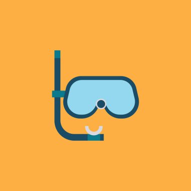 Scuba Diving düz simgesi, vektör çizim 