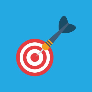 hedef düz simge, vektör illüstrasyonu 