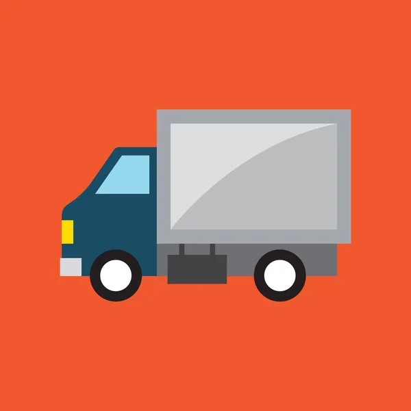 Cargo Truck Flat Icon Ilustração Vetorial — Vetor de Stock