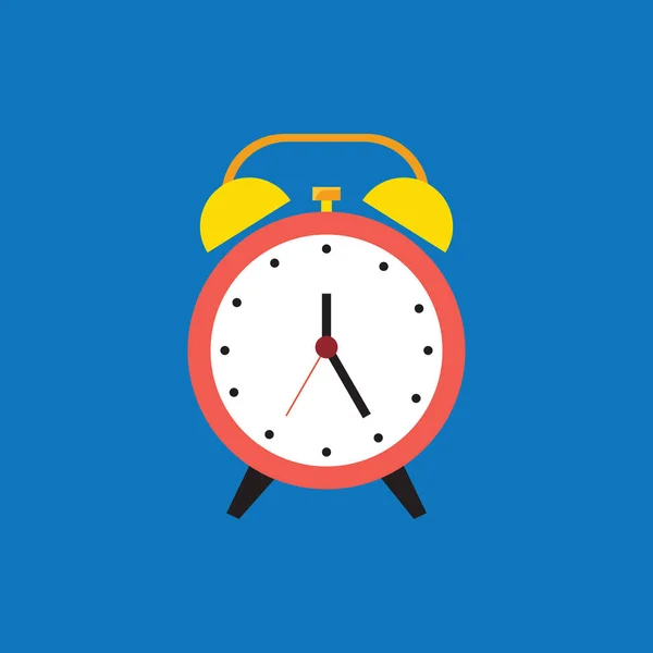 Reloj Despertador Icono Plano Ilustración Vectorial — Vector de stock