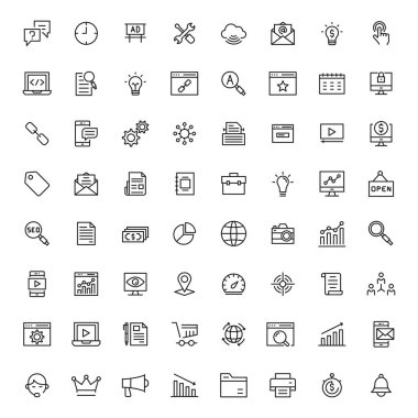 İş ve geliştirme Icon Set, vektör çizim 