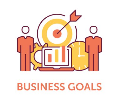 İş hedefleri simgeler, vektör çizim 