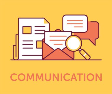 İletişim simgeler, vektör çizim 