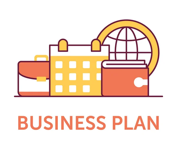 Business Plan Pictogrammen Vectorillustratie — Stockvector