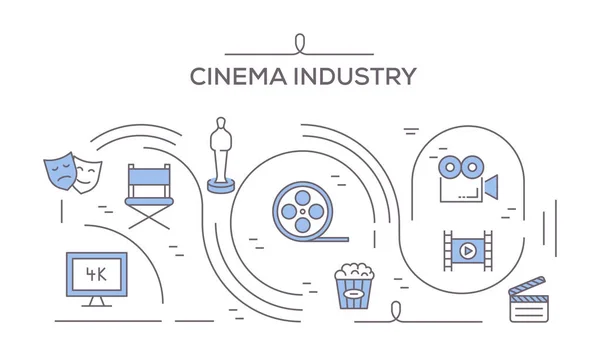 Icônes Industrie Cinématographique Illustration Vectorielle — Image vectorielle