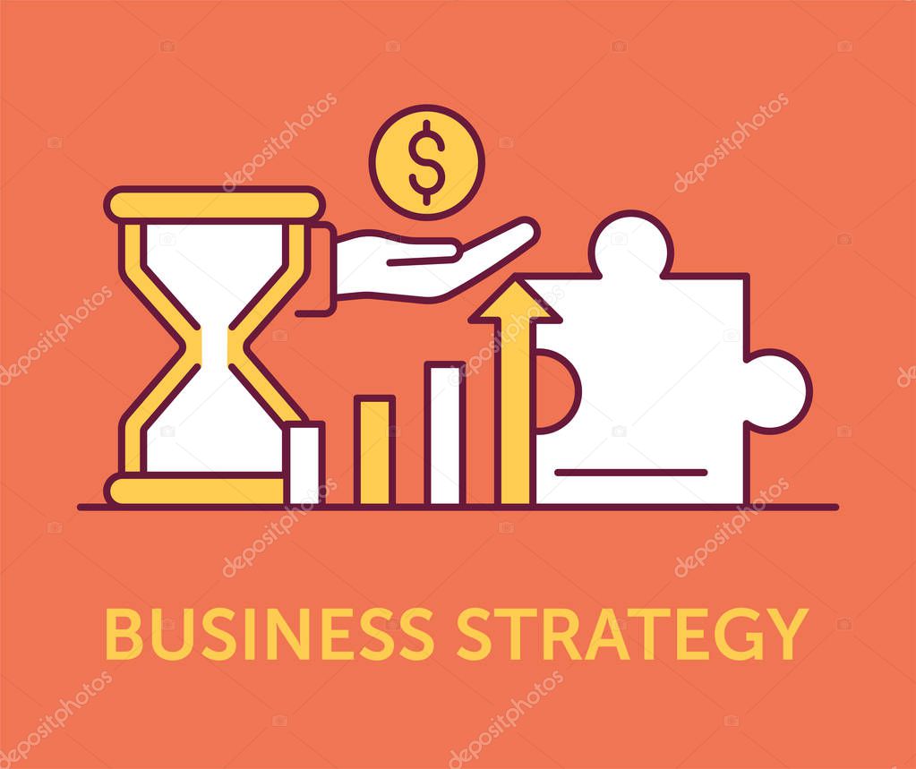 Business Strategy Icons, vector illustration 