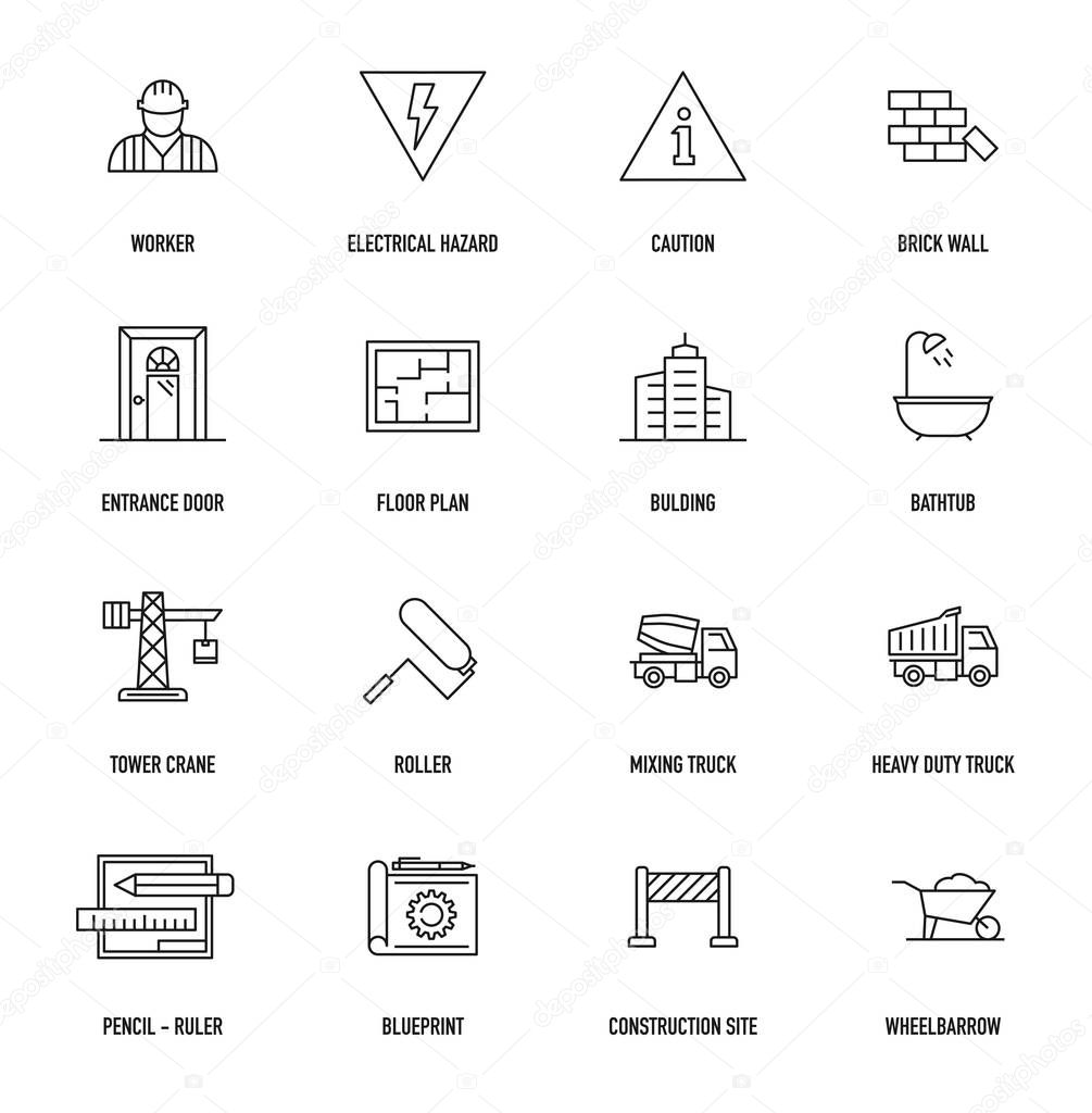 Construction Icon Set, vector illustration 