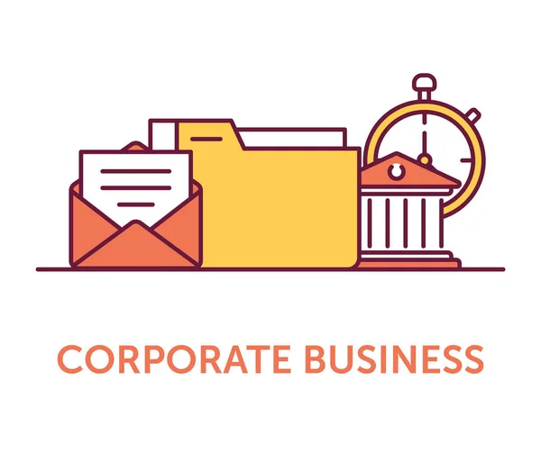 Corporate Business Icons Vector Illustration — Stock Vector