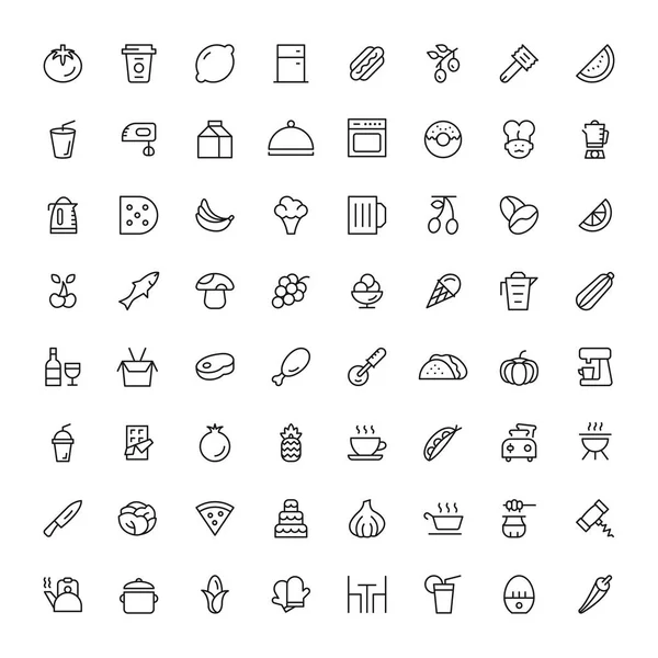 Essen Und Trinken Icon Set Vektorillustration — Stockvektor