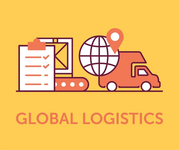 Global Logistics Ikony Ilustracji Wektorowych — Wektor stockowy
