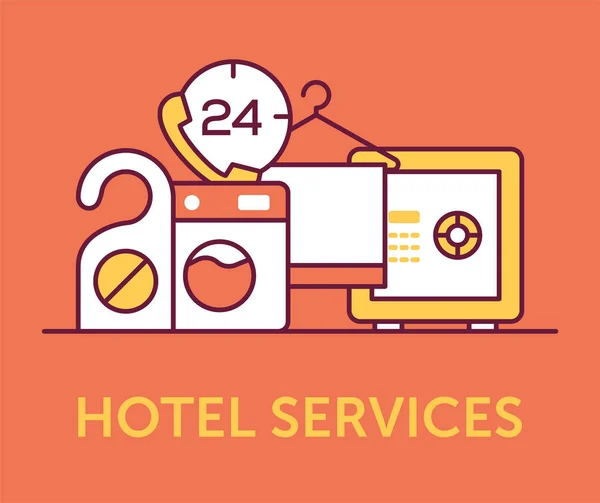 Hotel Diensten Pictogrammen Vectorillustratie — Stockvector