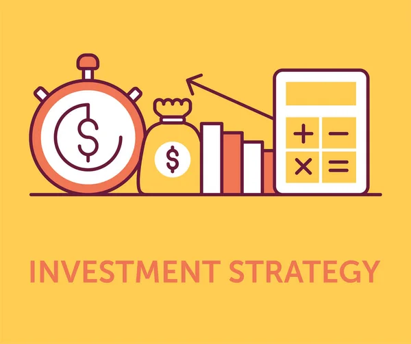 Investiční Strategie Ikony Vektorové Ilustrace — Stockový vektor