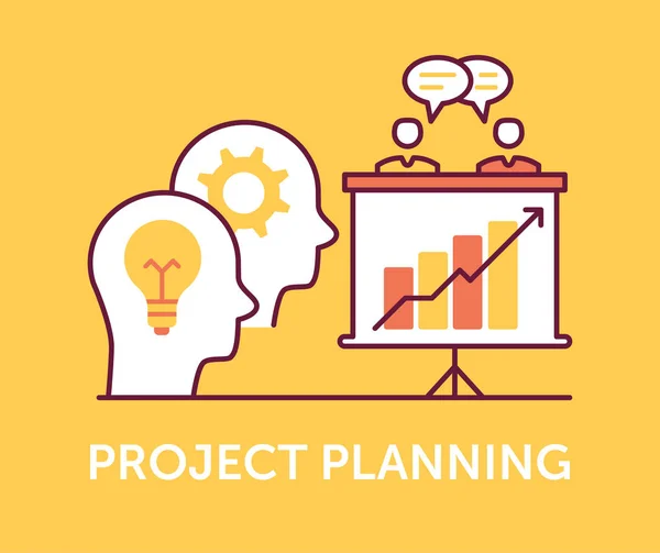 Project Planning Icons Vector Illustration — Stock Vector