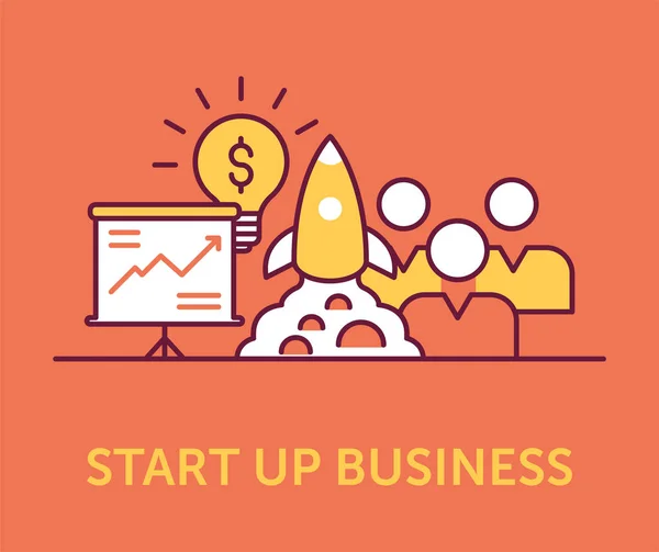 Start Business Icônes Illustration Vectorielle — Image vectorielle